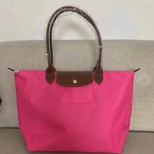 Barbie Pink✨NEW Longchamp Le Pliage » Medium Canvas Shoulder